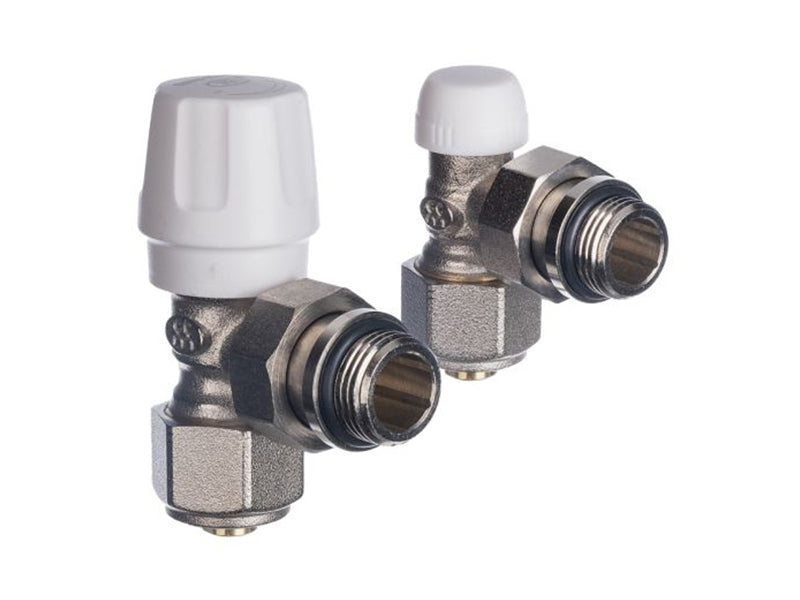Pair Angled Radiator Valves for 16mm Multilayer Pipe