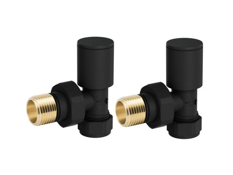 Angled Pattern Standard Radiator Valves - Painted Finish