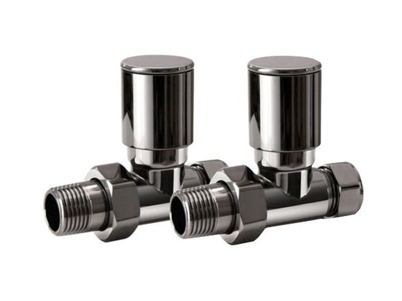 Straight Pattern Standard Radiator Valves - Black Nickel