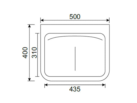 Contour 21+ 50cm Anti Splash Back Outlet Basin