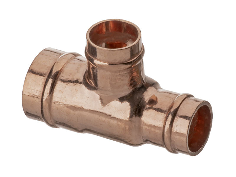Solder Ring Copper Unequal Tee Reduced End & Branch