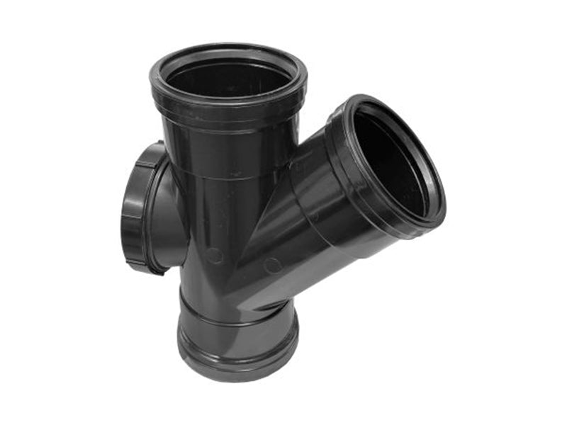 45 Deg. Triple Socket Black Soil Pipe Access “Y” Branch