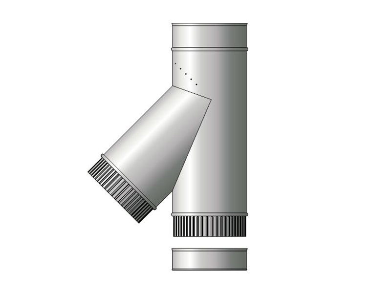 Excelsior Single Wall Flue System 45 Deg. Tee c/w Cap