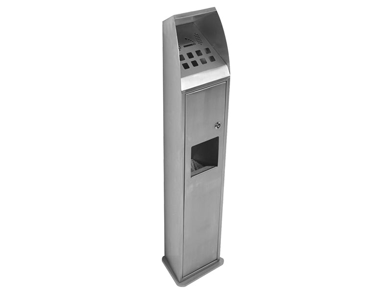The Slaney - Lockable Combined Cigarette Butt Receptacle and Waste Bin