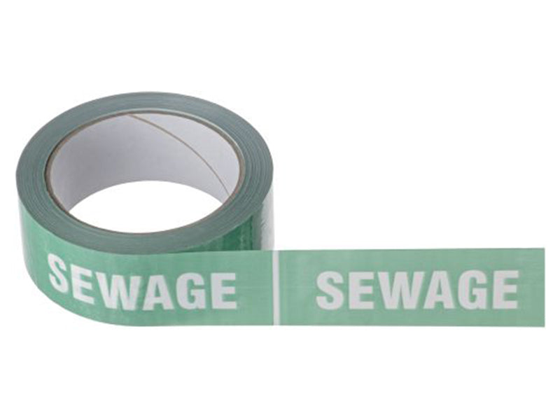 Sewage Identification Tape - White/Green