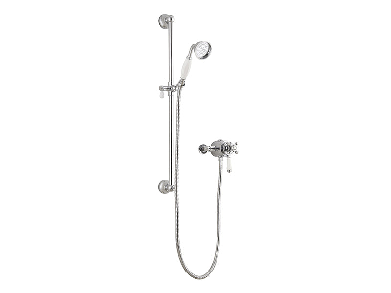 Traditional Thermostatic Dual Control Shower Valve with Slider Rail Kit