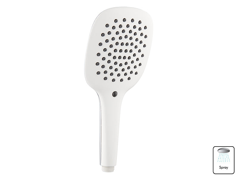 Single Setting Square Shower Head with Water Saving Switch White/CP