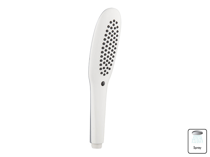 Single Setting Rectangular Shower Head with Water Saving Switch White/CP