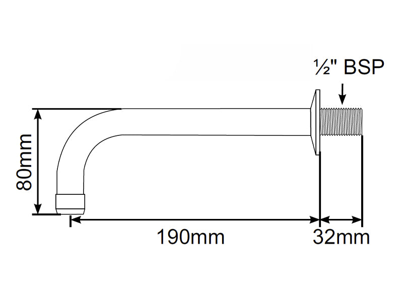 Fixed Wall Mounted Spout - Stainless Steel