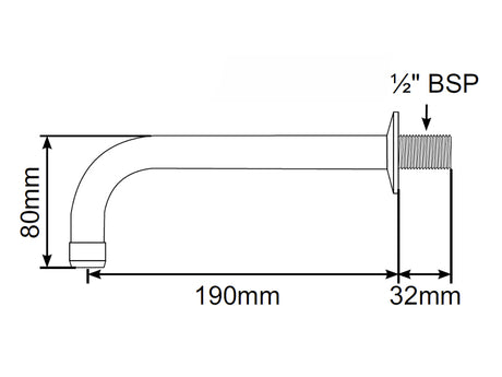 Fixed Wall Mounted Spout - Stainless Steel