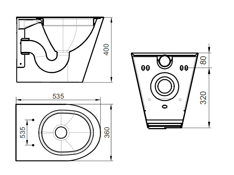Back to Wall Floor Mounted WC Pan Only