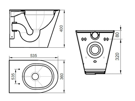 Back to Wall Floor Mounted WC Pan Only