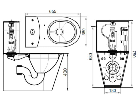 Close Coupled WC Suite - Including Seat & Cover