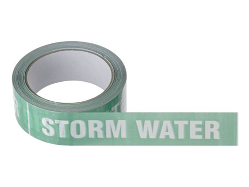 Storm Water Identification Tape - White/Green