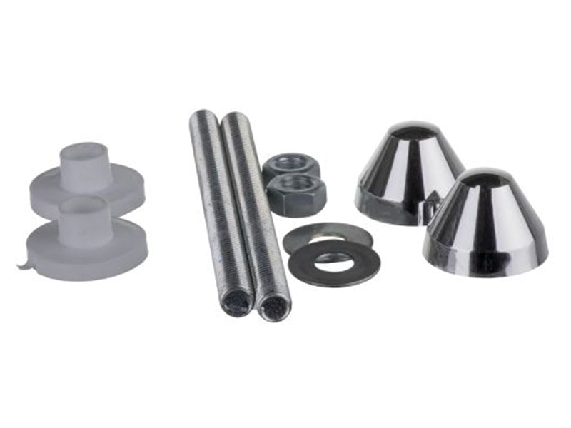 Set of Threaded Bolts, Nuts, Washers, Sleeves & Covers - Chrome