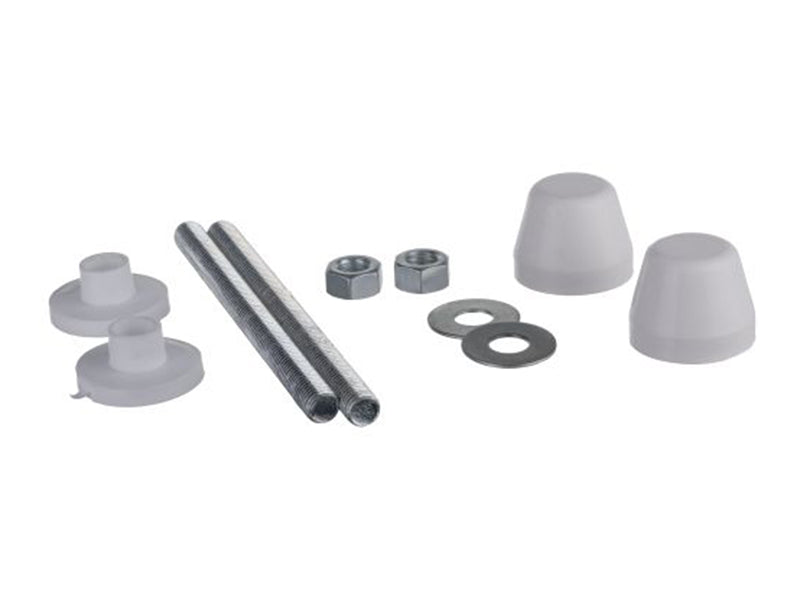 Set of Threaded Bolts, Nuts, Washers, Sleeves & Covers - White