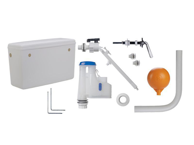 Concealed Plastic Cistern & Components - Side Entry with Flush Lever