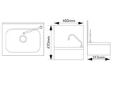 The Swan Heavy Duty Knee Operated Hand Rinse Basin with Splashback