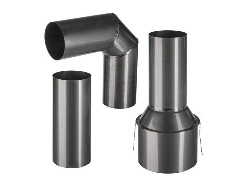 1mm Thick Grade 316 Stainless Steel Flue Pipe - 90 deg.Telescopic Clay Pipe Adaptor Kit (Copy)