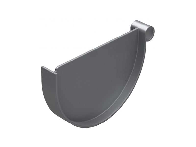 Rainwater Internal Stop End - Steel Effect