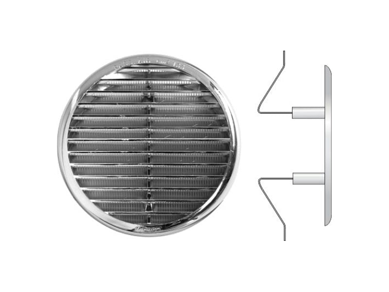 Universal Round Vents with Spring Clips - Chrome Finish