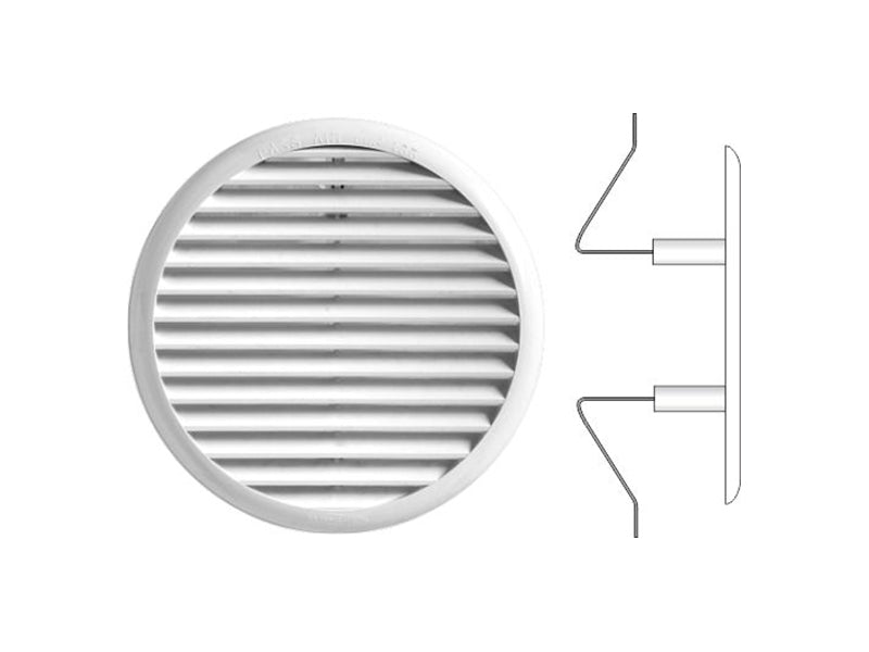 Universal Round Vents with Spring Clips - White