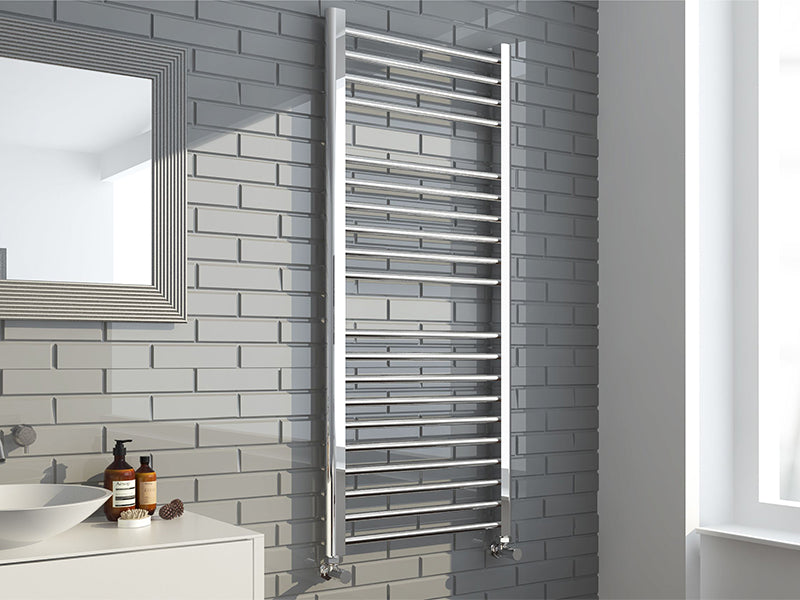 Chrome Plated Straight Towel Warmer with Round Rails