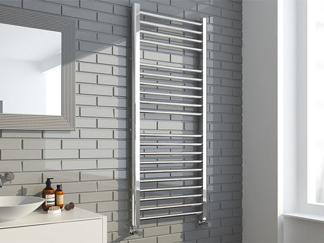 Chrome Plated Straight Towel Warmer with Round Rails