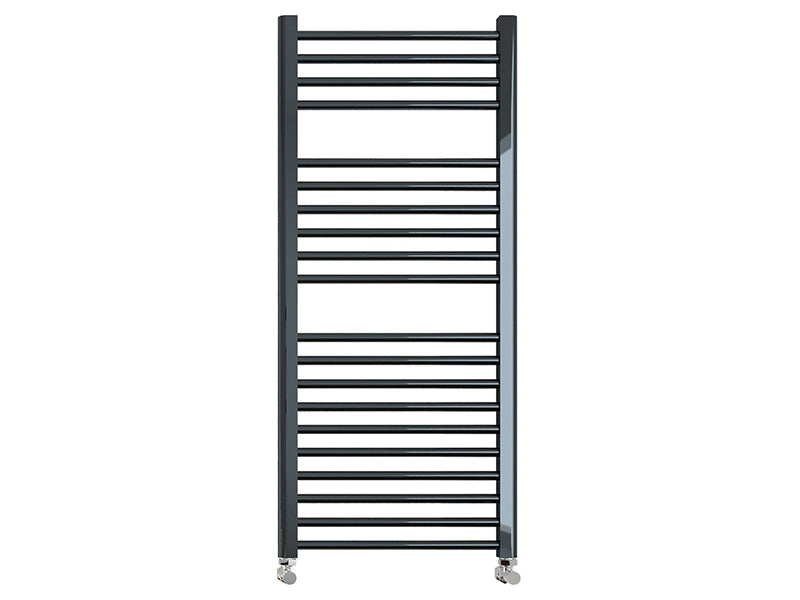Black Nickel Straight Towel Warmer with Round Rails