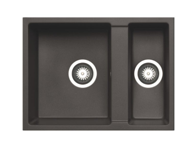 Tetragon Undermount Sink 590 x 440cm 1 & 1/2 B - Graphite Carbon Finish