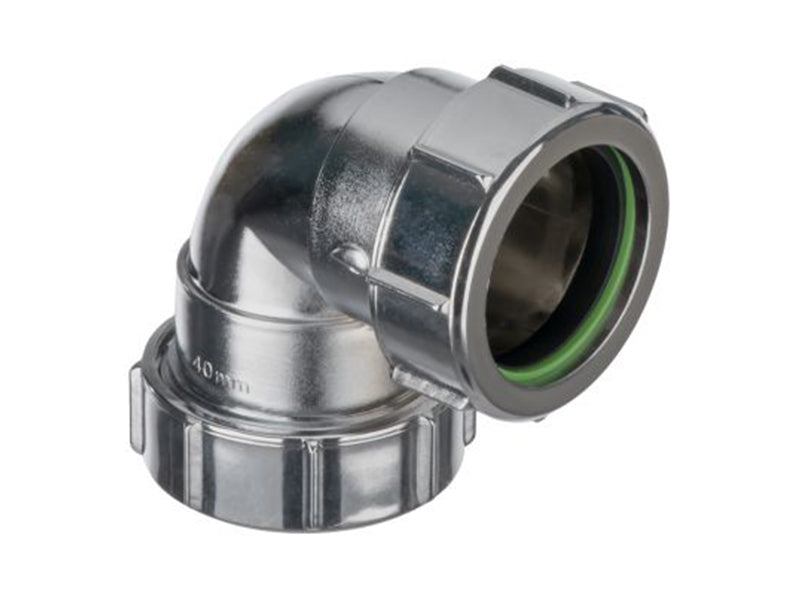 Chrome Compression Waste Pipe 90 Deg. Elbow
