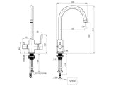 Rubineta Ultra 32 Monobloc Sink Mixer - Chrome Finish