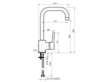 Rubineta Ultra 37 Monobloc Sink Mixer - Chrome Finish