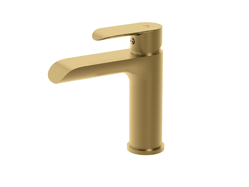 Rubineta ULTRA 18 Monobloc Basin Mixer - Brushed Brass Finish