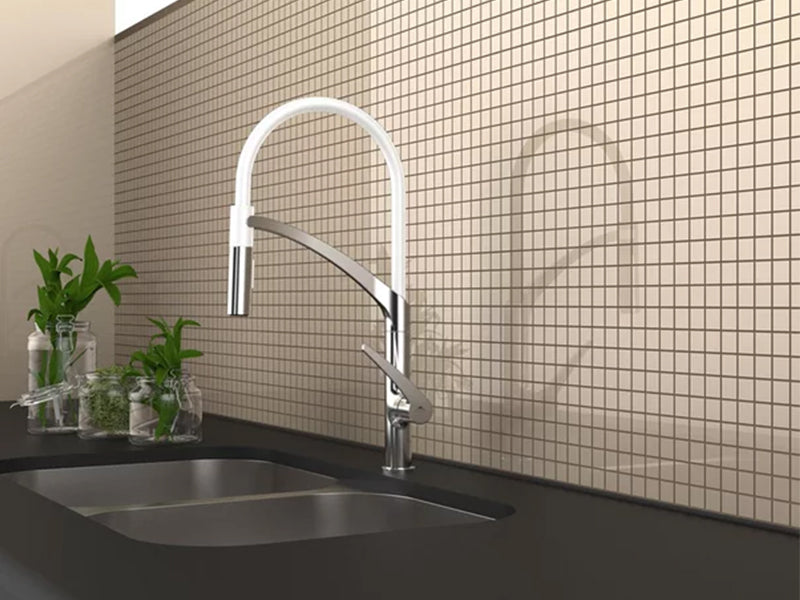 Rubineta Ultima 50 Monobloc Sink Mixer - Chrome / White