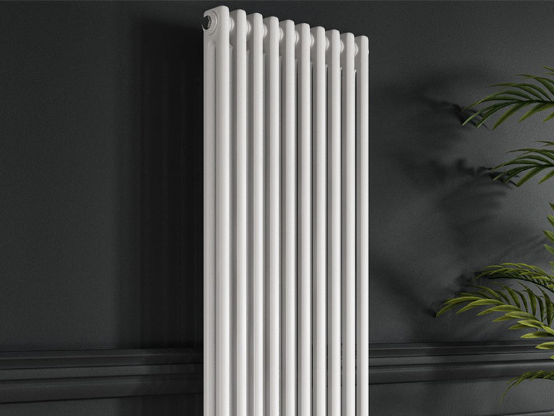 Vico Vertical 2 Column White Radiator - 1800mm Tall