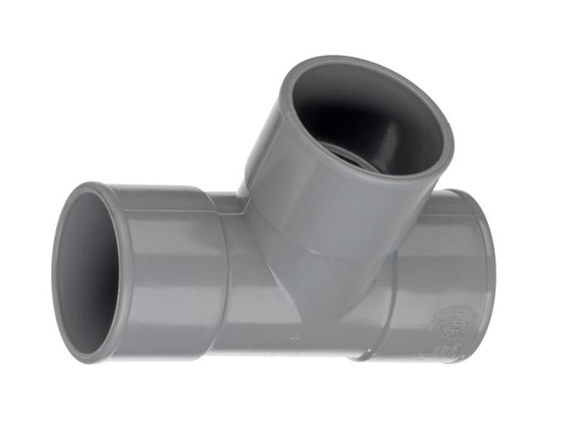 Wavin Waste Pipe Solvent Weld 90 Deg. Tee - Grey