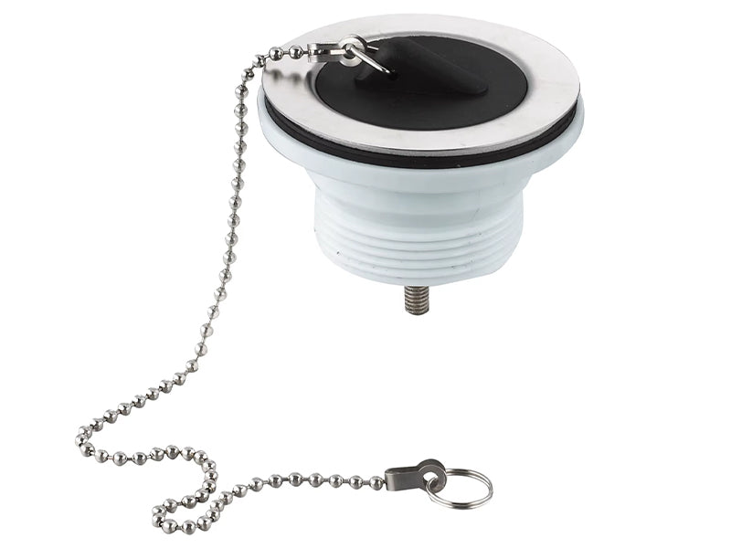 1 1/2" x 63mm Waste Plug & Chain (Centre Pin Model) with S/Steel Flange