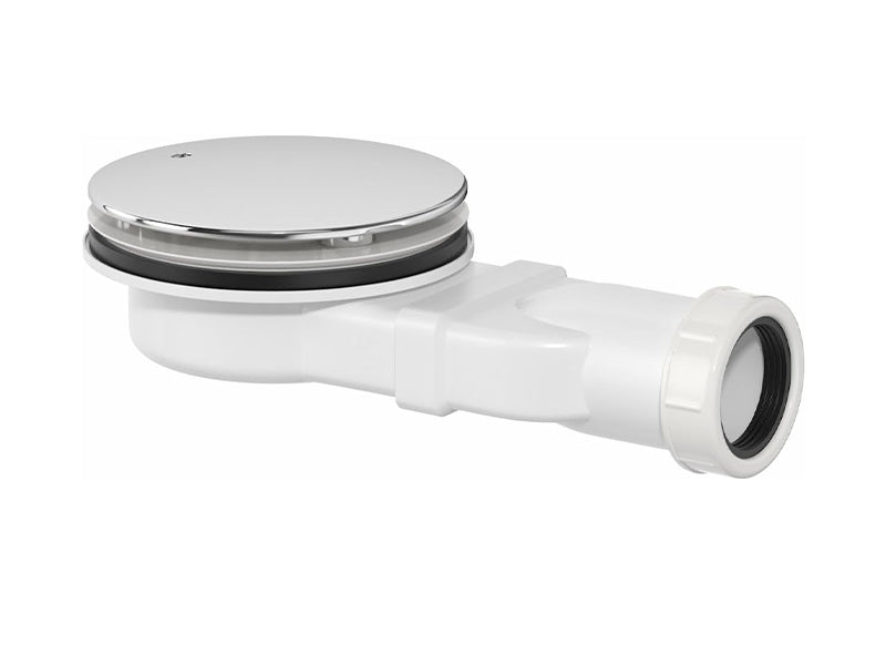 Slimline Shower Waste with 114mm Domed ABS Cap - Chrome Plated