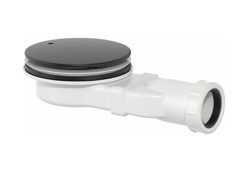 Slimline Shower Waste with 114mm Domed ABS Cap - Matte Black
