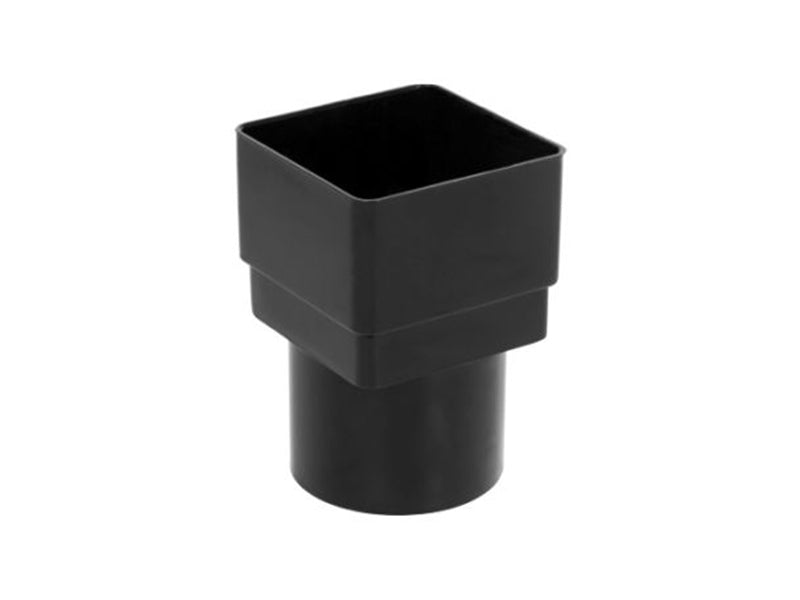 Rainwater Square to Round Downpipe Connector - Black