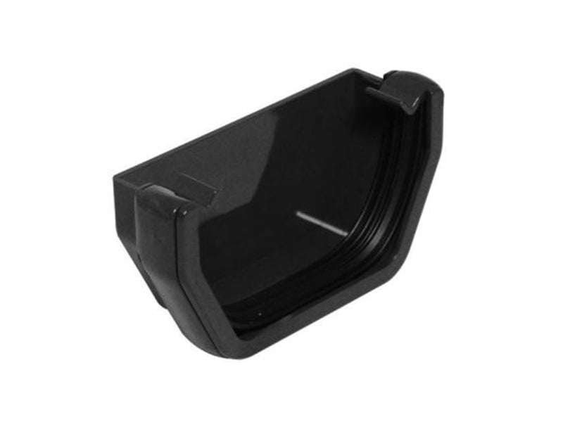 Rainwater External Square Gutter Stop End - Black