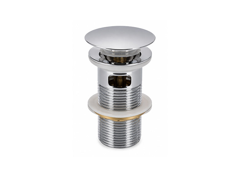 Round Dome Popper C.P. on Brass Basin Wastes