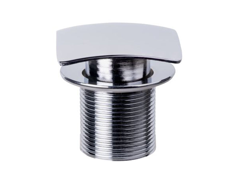 Square Dome Popper C.P. on Brass Basin Wastes