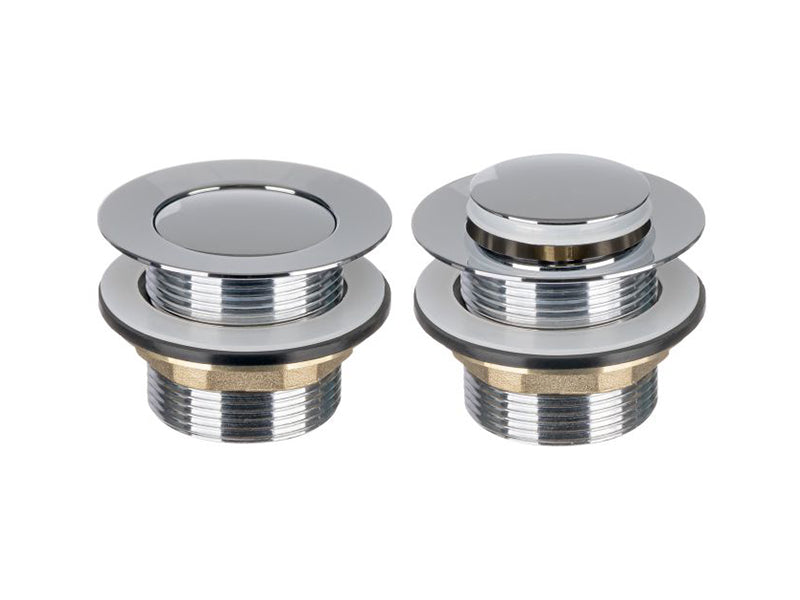 Flush Popper C.P. on Brass Sink Waste