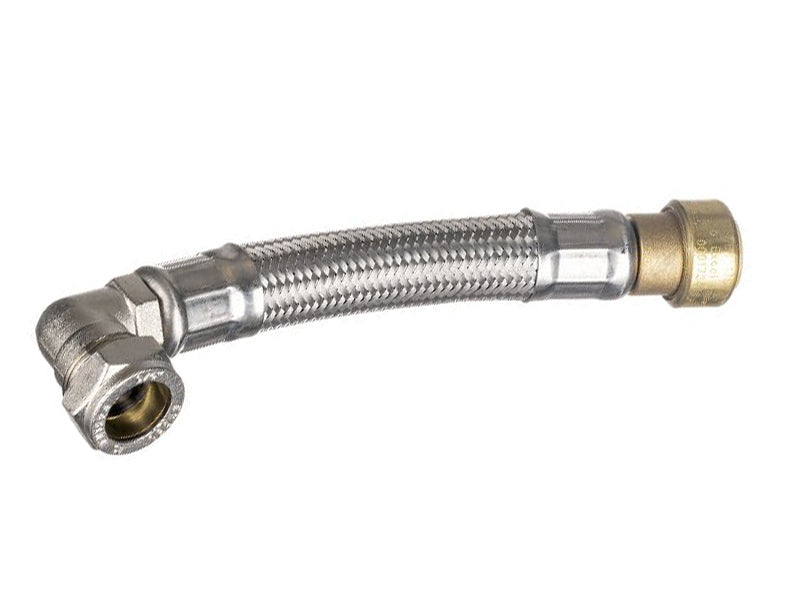 Standard Range Flexible Plumbing Connectors Type FC12 Elbow Compression to Straight Pushfit