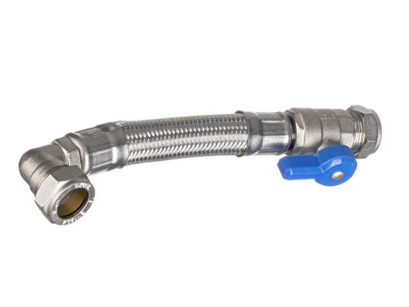 Standard Range Flexible Plumbing Connectors Type FC14 Elbow Compression to Straight Valved Compression