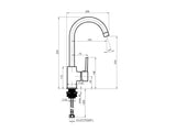 Rubineta Axe-33 Monobloc Sink Mixer Single Lever - Bronze